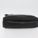 PRADA Business Bag Leather Black Silver Auth BAZ026-5