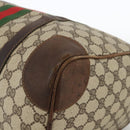 GUCCI GG Supreme Web Sherry Line Hand Bag PVC Beige Gold Auth BAZ031-14