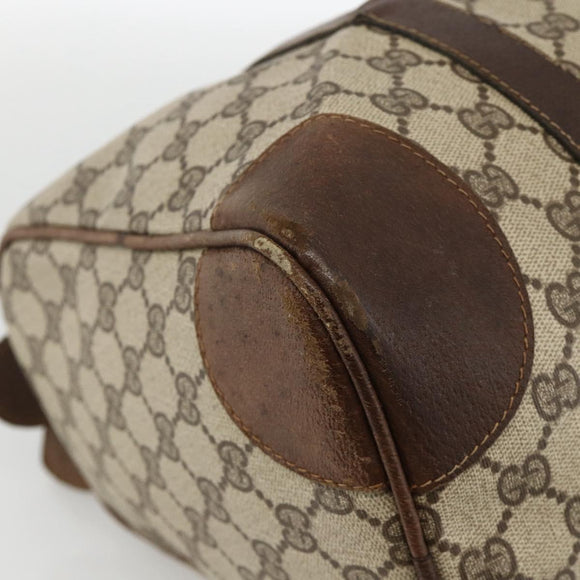 GUCCI GG Supreme Web Sherry Line Hand Bag PVC Beige Gold Auth BAZ031