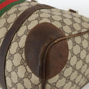 GUCCI GG Supreme Web Sherry Line Hand Bag PVC Beige Gold Auth BAZ031-15