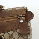 GUCCI GG Supreme Web Sherry Line Hand Bag PVC Beige Gold Auth BAZ031-10