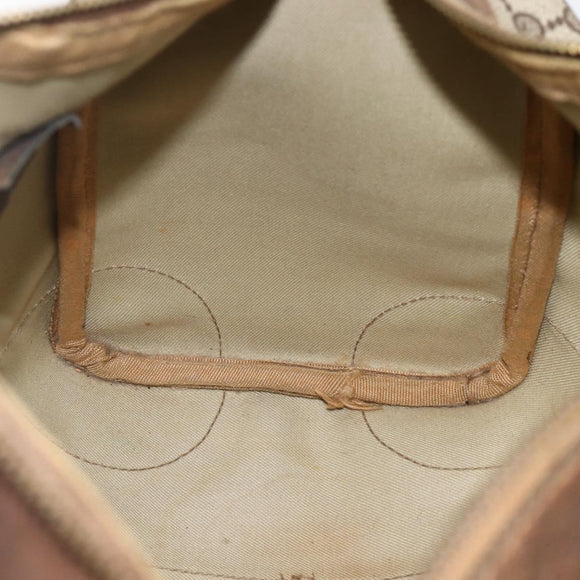 GUCCI GG Supreme Web Sherry Line Hand Bag PVC Beige Gold Auth BAZ031