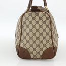 GUCCI GG Supreme Web Sherry Line Hand Bag PVC Beige Gold Auth BAZ031-3