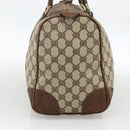 GUCCI GG Supreme Web Sherry Line Hand Bag PVC Beige Gold Auth BAZ031-4