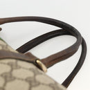 GUCCI GG Supreme Web Sherry Line Hand Bag PVC Beige Gold Auth BAZ031-8