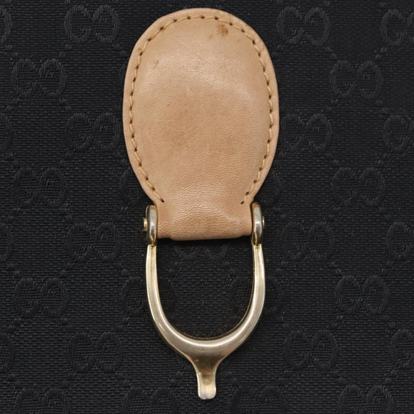 GUCCI GG Canvas Shoulder Bag Black Gold Auth BAZ042