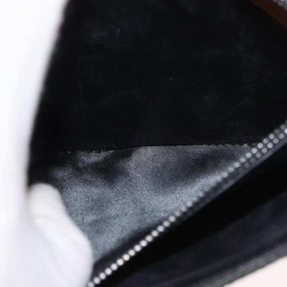 GUCCI GG Canvas Shoulder Bag Black Gold Auth BAZ042