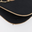 GUCCI GG Canvas Shoulder Bag Black Gold Auth BAZ042-14