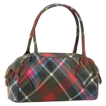 Vivienne Westwood Hand Bag PVC Canvas Red Gold Auth BAZ043A