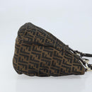 FENDI Zucca Canvas Tote Bag Black Brown Auth BAZ045-4