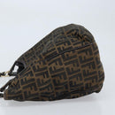 FENDI Zucca Canvas Tote Bag Black Brown Auth BAZ045-5