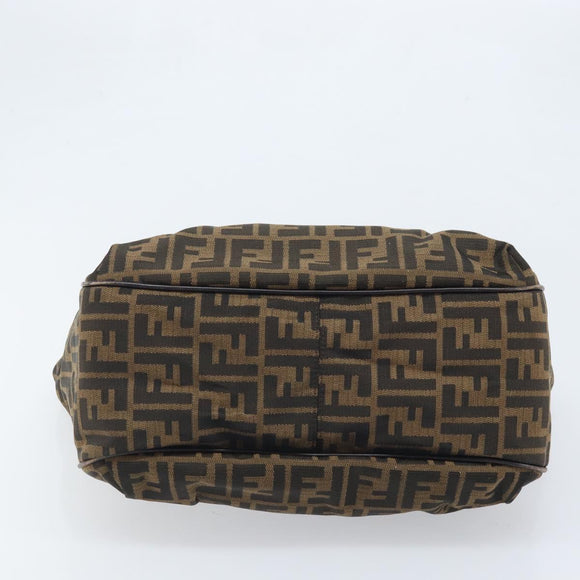 FENDI Zucca Canvas Tote Bag Black Brown Auth BAZ045