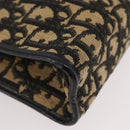 Christian Dior Trotter Canvas Shoulder Bag Navy Gold Auth BAZ047-9