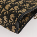 Christian Dior Trotter Canvas Shoulder Bag Navy Gold Auth BAZ047-17