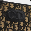 Christian Dior Trotter Canvas Shoulder Bag Navy Gold Auth BAZ047-18