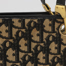 Christian Dior Trotter Canvas Shoulder Bag Navy Gold Auth BAZ047-3