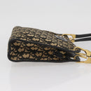 Christian Dior Trotter Canvas Shoulder Bag Navy Gold Auth BAZ047-4