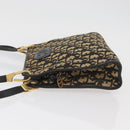 Christian Dior Trotter Canvas Shoulder Bag Navy Gold Auth BAZ047-5