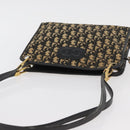 Christian Dior Trotter Canvas Shoulder Bag Navy Gold Auth BAZ047-7