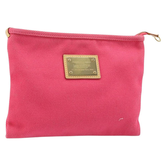 LOUIS VUITTON Antigua Pochette Plat GM Clutch Bag Pink M40065 LV Auth BAZ056A