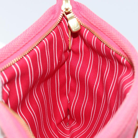 LOUIS VUITTON Antigua Pochette Plat GM Clutch Bag Pink M40065 LV Auth BAZ056A