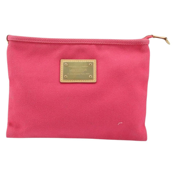 LOUIS VUITTON Antigua Pochette Plat GM Clutch Bag Pink M40065 LV Auth BAZ056A