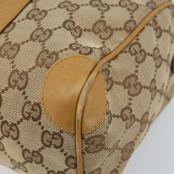 GUCCI GG Canvas Sherry Line Hand Bag Beige Gold 000 0851 Auth BAZ057