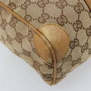 GUCCI GG Canvas Sherry Line Hand Bag Beige Gold 000 0851 Auth BAZ057-16