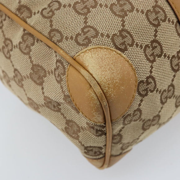GUCCI GG Canvas Sherry Line Hand Bag Beige Gold 000 0851 Auth BAZ057
