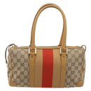 GUCCI GG Canvas Sherry Line Hand Bag Beige Gold 000 0851 Auth BAZ057-13