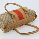 GUCCI GG Canvas Sherry Line Hand Bag Beige Gold 000 0851 Auth BAZ057-6