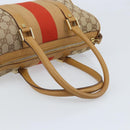 GUCCI GG Canvas Sherry Line Hand Bag Beige Gold 000 0851 Auth BAZ057-7