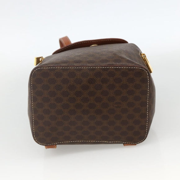 CELINE Macadam Canvas Rucksack PVC-Leder Braun Gold Auth BAZ067A