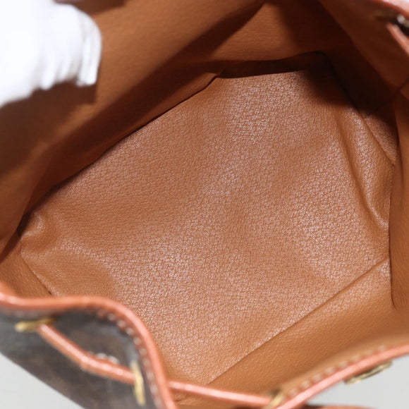 CELINE Macadam Canvas Rucksack PVC-Leder Braun Gold Auth BAZ067A