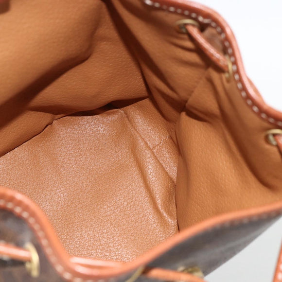 CELINE Macadam Canvas Rucksack PVC-Leder Braun Gold Auth BAZ067A