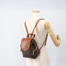 CELINE Macadam Canvas Rucksack PVC-Leder Braun Gold Auth BAZ067A-23