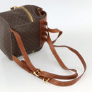 CELINE Macadam Canvas Rucksack PVC-Leder Braun Gold Auth BAZ067A-9