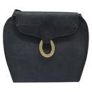Christian Dior Trotter Canvas Shoulder Bag PVC Black Gold Auth BAZ068A-13