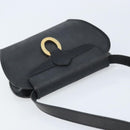 Christian Dior Trotter Canvas Shoulder Bag PVC Black Gold Auth BAZ068A-6
