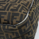 FENDI Zucca Canvas Shoulder Bag Black Brown Auth BAZ074-15