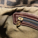 FENDI Zucca Canvas Shoulder Bag Black Brown Auth BAZ074-22
