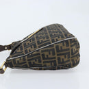 FENDI Zucca Canvas Shoulder Bag Black Brown Auth BAZ074-4