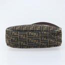 FENDI Zucca Canvas Shoulder Bag Black Brown Auth BAZ074-5