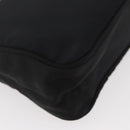 PRADA Hand Pouch Nylon Black Silver Auth BAZ078A-16