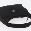 PRADA Hand Pouch Nylon Black Silver Auth BAZ078A-6
