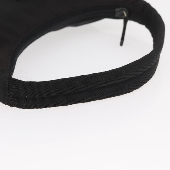 PRADA Hand Pouch Nylon Black Silver Auth BAZ078A