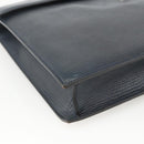 DELVAUX Business Bag Leather Navy Silver Auth BAZ081-14