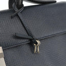 DELVAUX Business Bag Leather Navy Silver Auth BAZ081-10