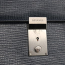 DELVAUX Business Bag Leather Navy Silver Auth BAZ081-11