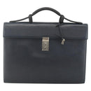DELVAUX Business Bag Leather Navy Silver Auth BAZ081-13